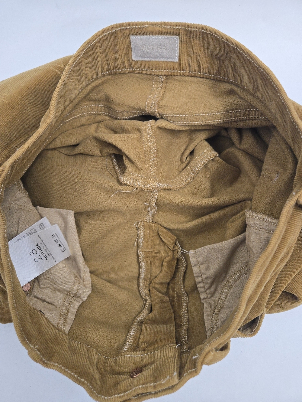 MOTHER Outsider Crop Corduroy Pants Hopscotch Brown - Picture 15 of 16